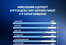 НИТХ: Нийслэлд бүртгэгдсэн гэмт хэргийн гаралтыг дүүргээр нь харьцуулахад БЗД өндөр хувьтай байна