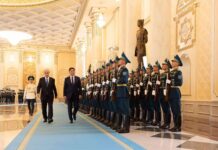 ЕТГ: Ерөнхийлөгч У.Хүрэлсүхийг Казахстан Улсын Ерөнхийлөгч К.Токаев албан ёсоор угтаж авлаа